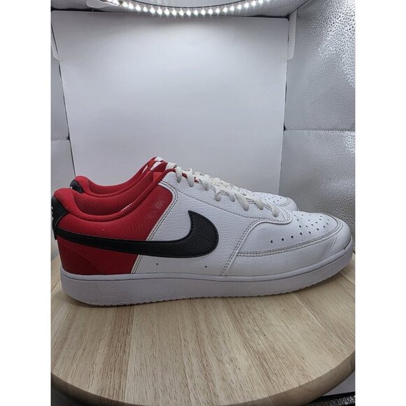 Nike Court Vision Low White University Red Sneakers shoes Size 13 - Picture 3 of 9
